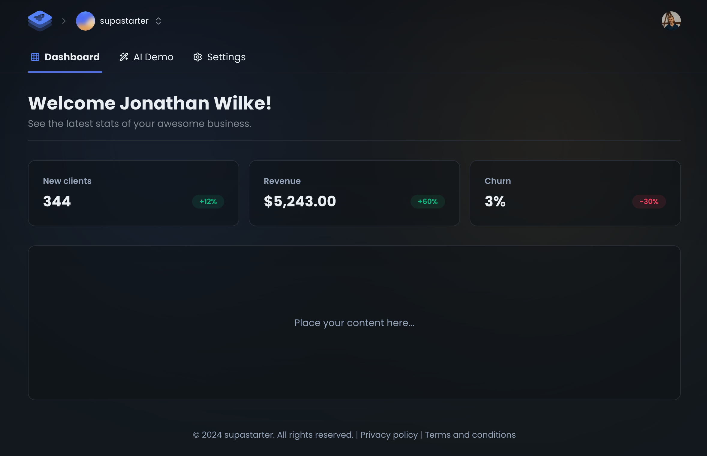 Compumeal dashboard preview